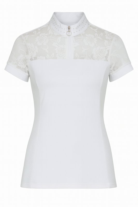 White Short Sleeved Chantilly