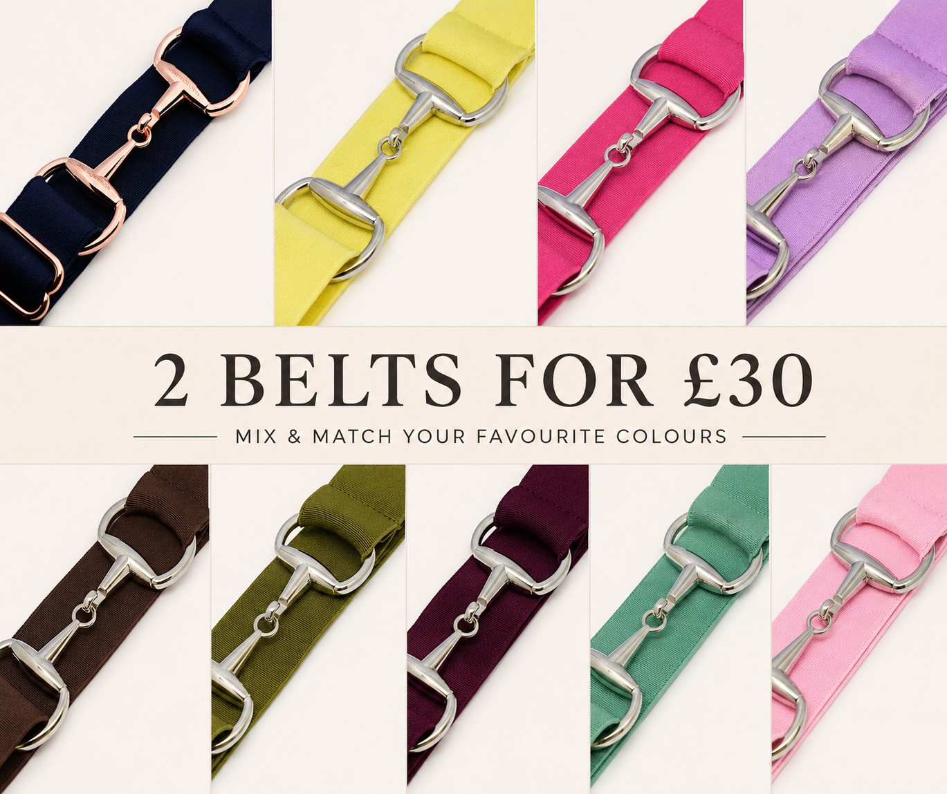 Snaffle Bit Belts - 11 colour choices
